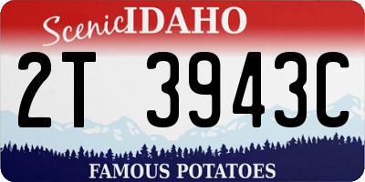 ID license plate 2T3943C
