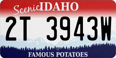 ID license plate 2T3943W