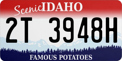 ID license plate 2T3948H