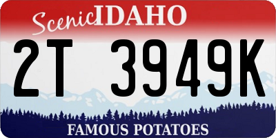 ID license plate 2T3949K