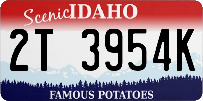 ID license plate 2T3954K