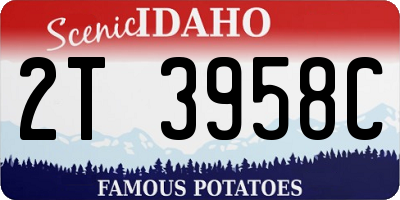 ID license plate 2T3958C