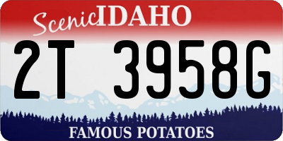 ID license plate 2T3958G