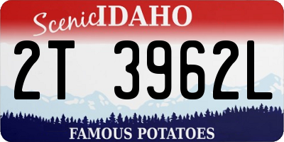 ID license plate 2T3962L