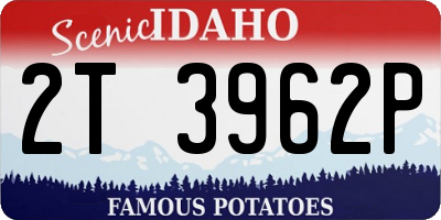 ID license plate 2T3962P