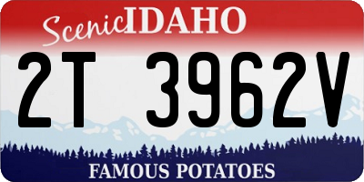ID license plate 2T3962V