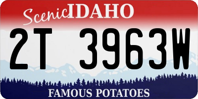 ID license plate 2T3963W