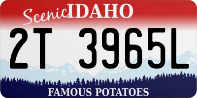 ID license plate 2T3965L