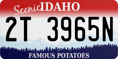 ID license plate 2T3965N