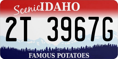 ID license plate 2T3967G
