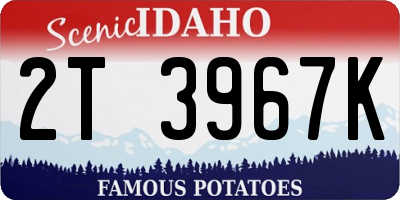 ID license plate 2T3967K