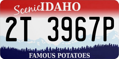 ID license plate 2T3967P