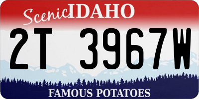 ID license plate 2T3967W