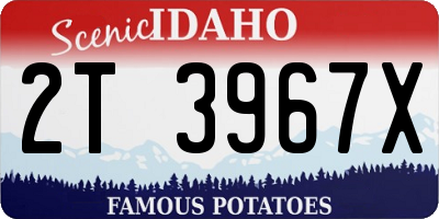ID license plate 2T3967X