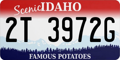 ID license plate 2T3972G
