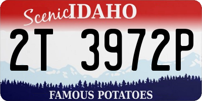 ID license plate 2T3972P