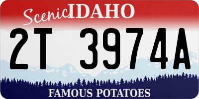 ID license plate 2T3974A