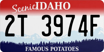 ID license plate 2T3974F