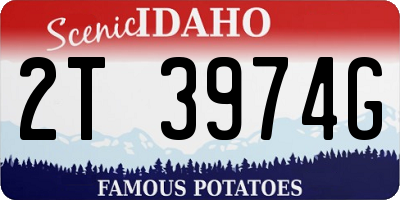 ID license plate 2T3974G