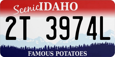 ID license plate 2T3974L