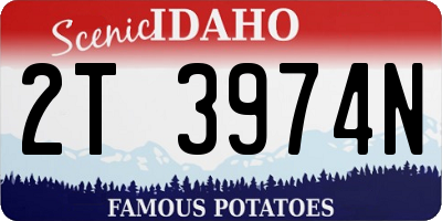 ID license plate 2T3974N