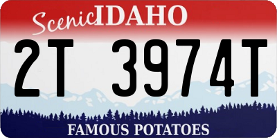 ID license plate 2T3974T