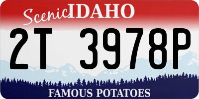 ID license plate 2T3978P