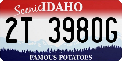 ID license plate 2T3980G