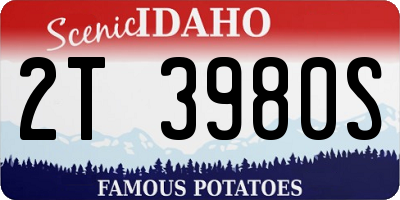 ID license plate 2T3980S