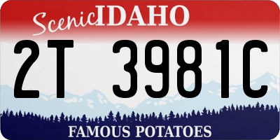 ID license plate 2T3981C