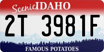 ID license plate 2T3981F