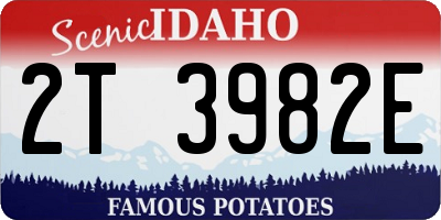 ID license plate 2T3982E