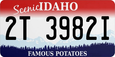 ID license plate 2T3982I