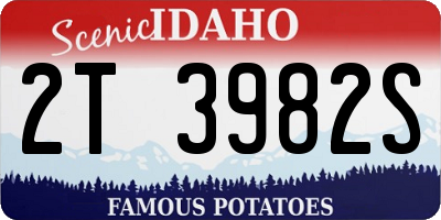 ID license plate 2T3982S