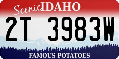 ID license plate 2T3983W