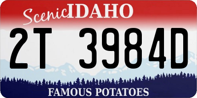 ID license plate 2T3984D