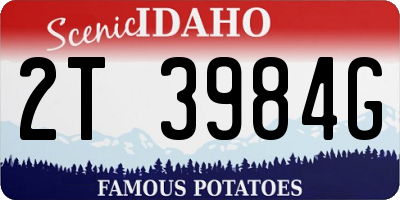 ID license plate 2T3984G