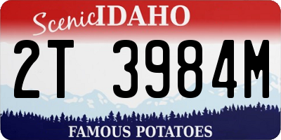 ID license plate 2T3984M