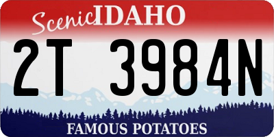 ID license plate 2T3984N