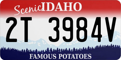 ID license plate 2T3984V