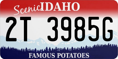 ID license plate 2T3985G