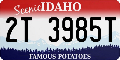 ID license plate 2T3985T