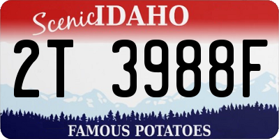 ID license plate 2T3988F