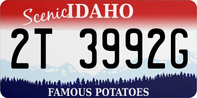 ID license plate 2T3992G