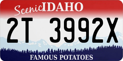 ID license plate 2T3992X