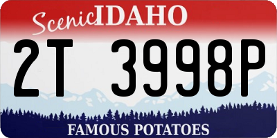 ID license plate 2T3998P