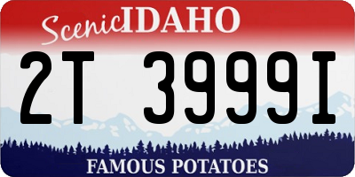 ID license plate 2T3999I