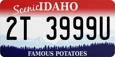 ID license plate 2T3999U