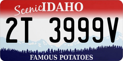 ID license plate 2T3999V