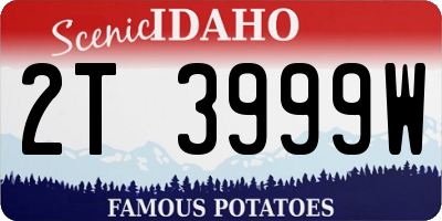 ID license plate 2T3999W